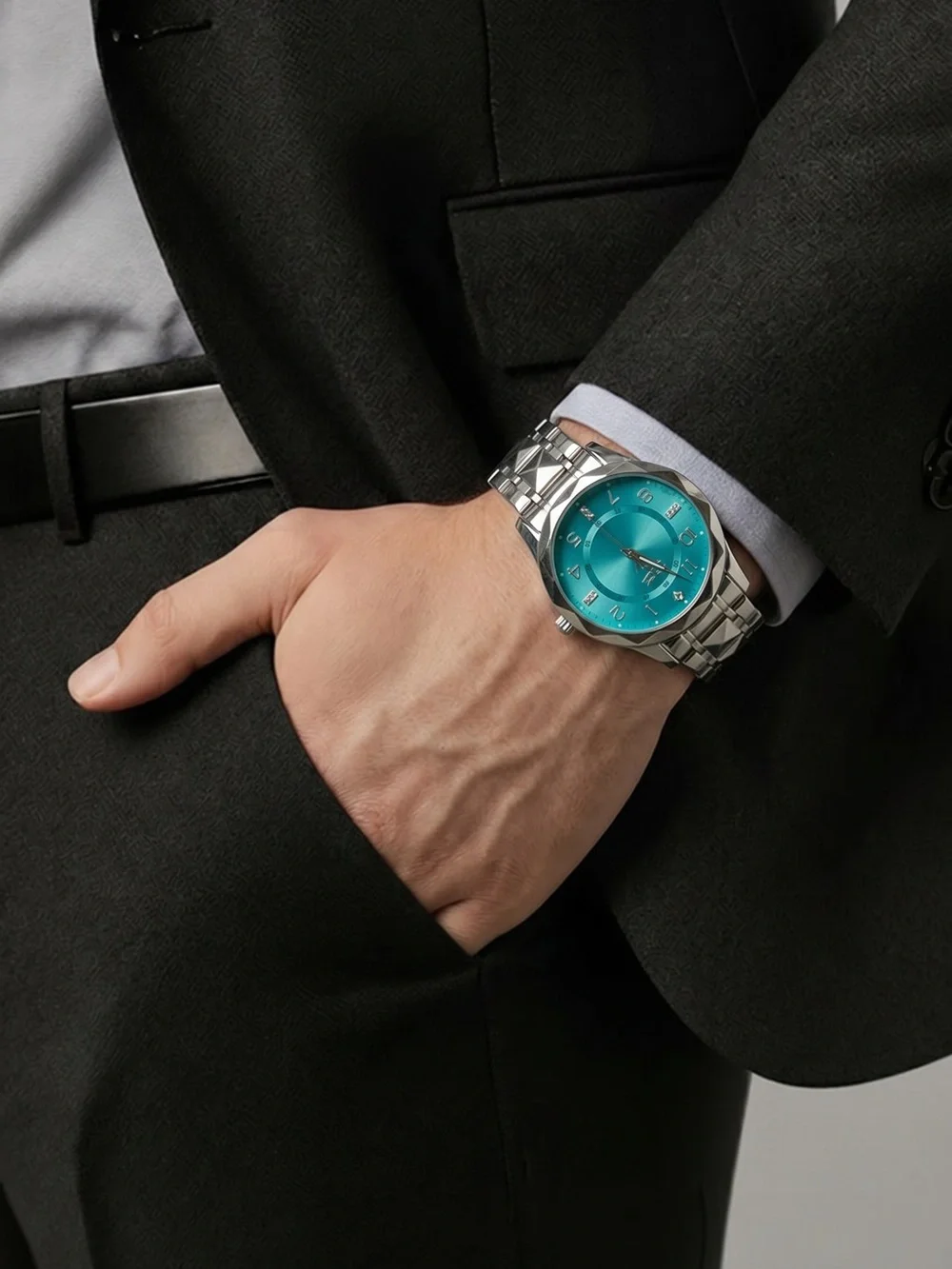 Invicta Men’s Silver Watch with Tiffany Blue Dial three year warranty